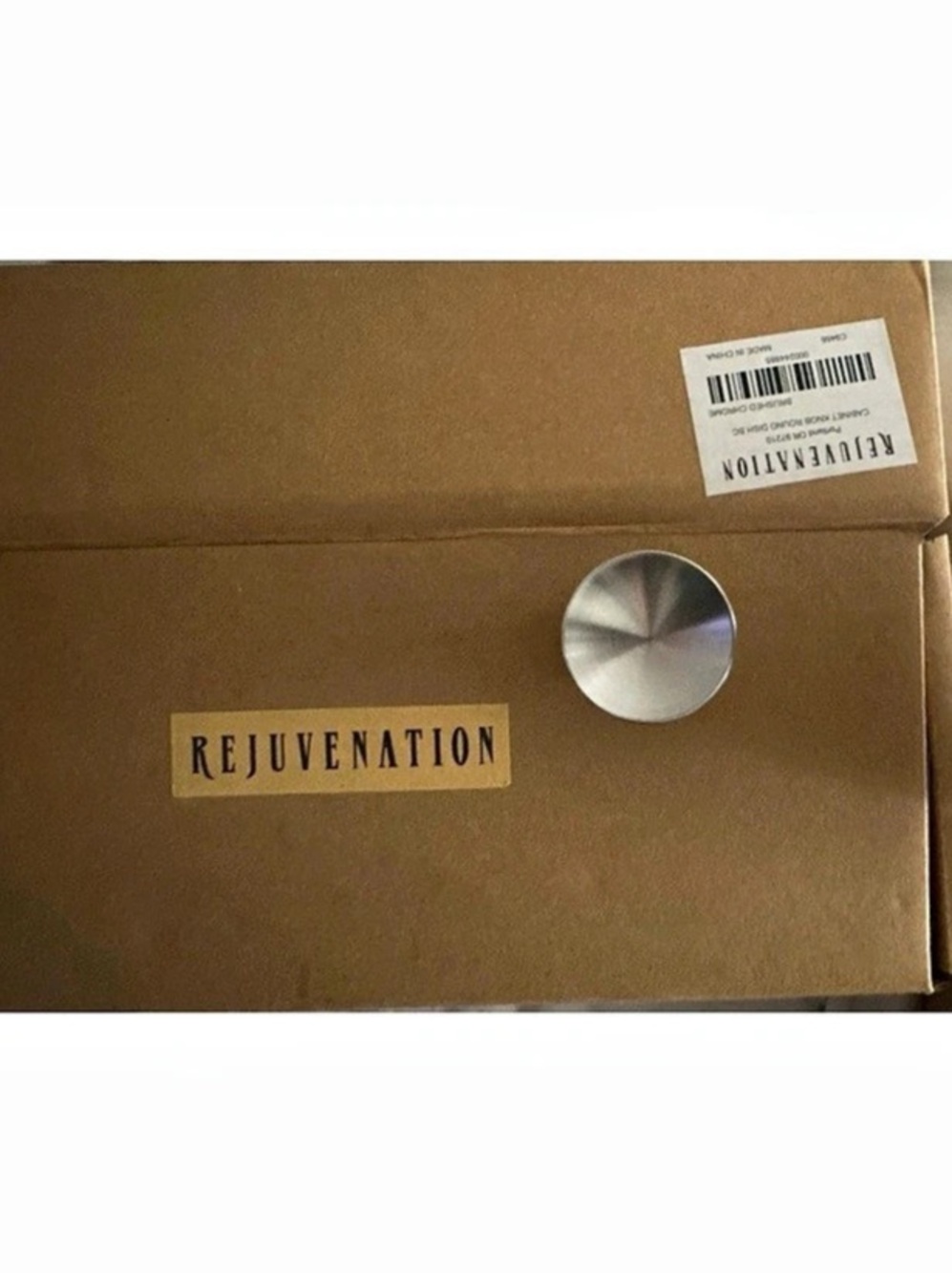 Rejuvenation Round Dish Cabinet Knob Brushed Chrome set of 10